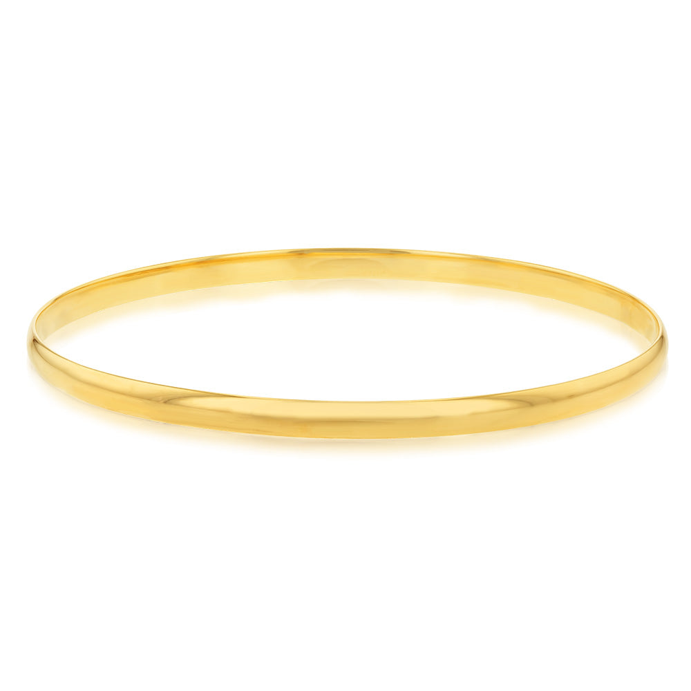 9ct Yellow Gold Plain 3.8mm Gold Bangle