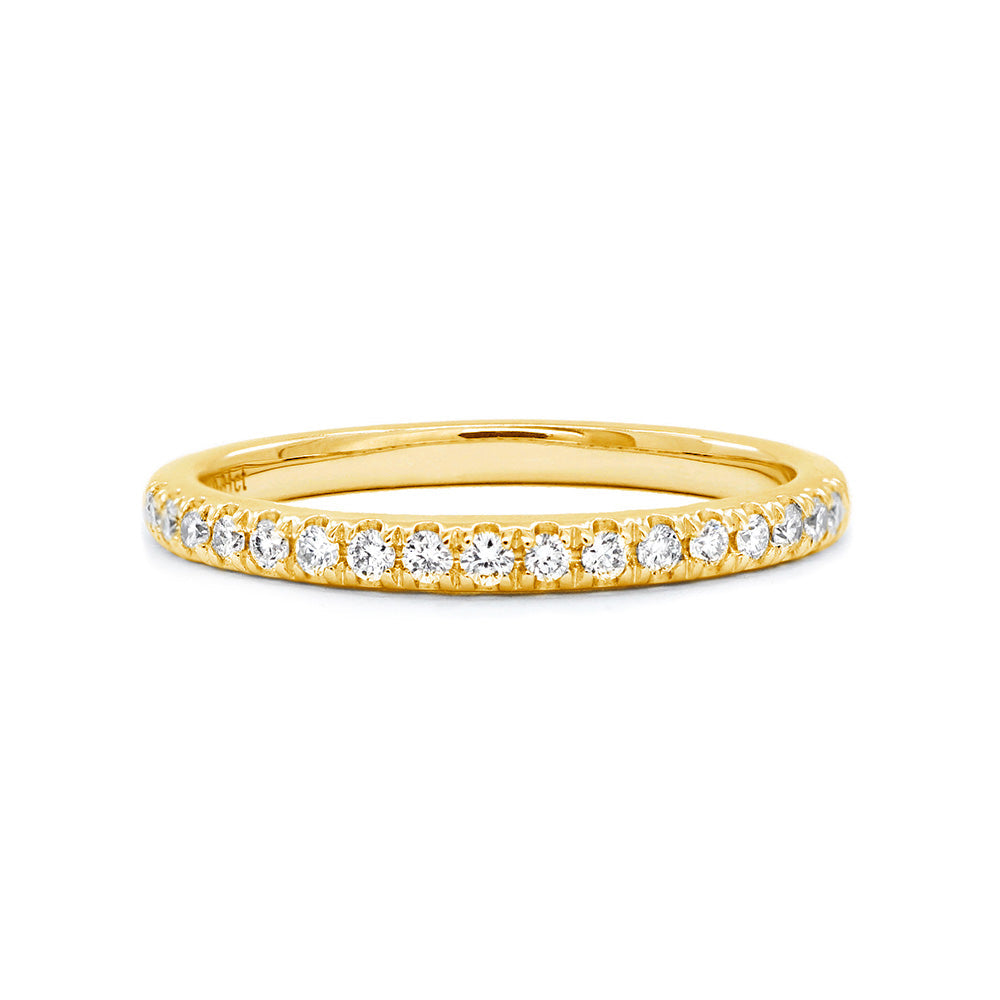 18ct Yellow Gold Claw-Set Diamond Band - 0.17ct