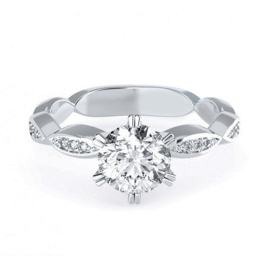 0.50ct Round Brilliant with Fancy Diamond Band